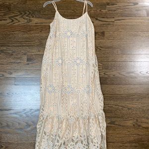 Anthropology long spring dress size xs